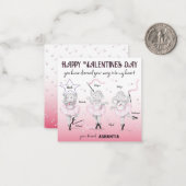 バレリーナエレファントダンス教室バレンタイン ノートカード (正面/裏面インサイチュ)