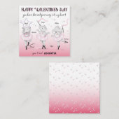 バレリーナエレファントダンス教室バレンタイン ノートカード (正面/裏面)