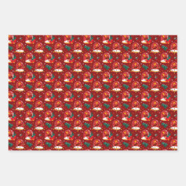 バレリーナオーナメント付きクリスマススノーグローブ ラッピングペーパーシート