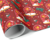 バレリーナオーナメント付きクリスマススノーグローブ ラッピングペーパー (ロールコーナー)