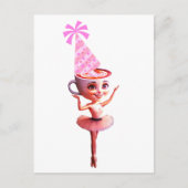 バレリーナカプチーナの誕生日パーティーハット ポストカード (正面)