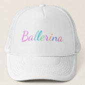 バレリーナカラフルタイポグラフィダンステーマ キャップ (正面)