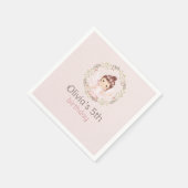 バレリーナガールインピンクドレス誕生日ベビーシャワー スタンダードカクテルナプキン (角)