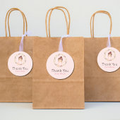 バレリーナガールインピンクドレス誕生日ベビーシャワー ラウンドシール