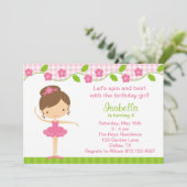 バレリーナガールバースデーパーティ招待状 招待状 (スタンド正面)