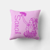 バレリーナガールピンクパープルショートネーム装飾用クッション クッション (裏面)