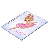 バレリーナガールピンクパープルバレエかわいらしー ノートブック (左側)