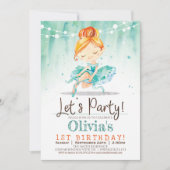 バレリーナガールミントバースデーパーティーの招待 招待状 (正面)