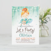 バレリーナガールミントバースデーパーティーの招待 招待状 (スタンド正面)