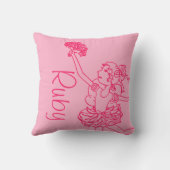 バレリーナガールレッドピンク名孫娘ピロー クッション (裏面)