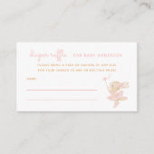 バレリーナガール赤ちゃんシャワーおむつラッフル エンクロージャーカード (正面)