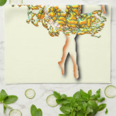 バレリーナキッチンタオルバレエダンサーガール キッチンタオル (折り畳み)