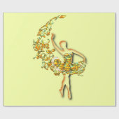 バレリーナギフトラッピング紙バレエダンサーガール ラッピングペーパー (フラット)