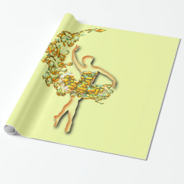 バレリーナギフトラッピング紙バレエダンサーガール ラッピングペーパー