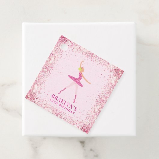 バレリーナグリッター紙吹雪誕生日デザイン フェイバータグ (インサイチュ)