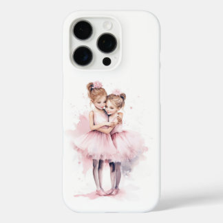 バレリーナシスターズ抱擁ピンクトチュフダンス iPhone 16 PROケース