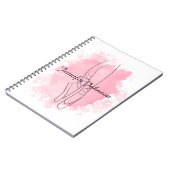 バレリーナシューズピンクの水色と名前 ノートブック (左側)