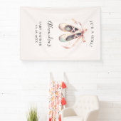 バレリーナシューズピンクベビーガールシャワーバックドロップ 横断幕 (インサイチュ)