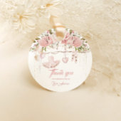 バレリーナシューズフローラダンスとトワイル誕生日 フェイバータグ