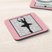 バレリーナシルエットハートマンダラパターン コースター (左側)