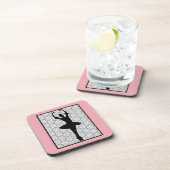 バレリーナシルエットハートマンダラパターン コースター (右側)