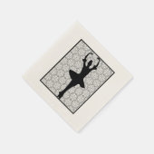 バレリーナシルエットハートマンダラパターン スタンダードカクテルナプキン (角)