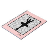 バレリーナシルエットハートマンダラパターン ノートブック (左側)