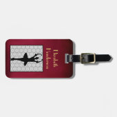 バレリーナシルエットハートマンダラパターン ラゲッジタグ (正面横)