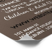 バレリーナシルエット、ダンス広告レッスン ポスター (角)