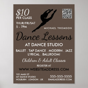 バレリーナシルエット、ダンス広告レッスン ポスター