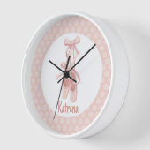 バレリーナスリッパーズバレエダンサー子供部屋名 壁時計 (傾斜)