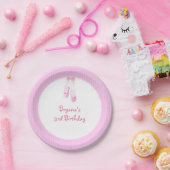 バレリーナスリッパーズピンクバレエパーティープレート ペーパープレート (パーティー)