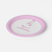 バレリーナスリッパーズピンクバレエパーティープレート ペーパープレート (アングル)