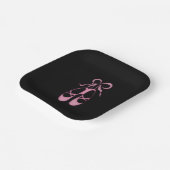 バレリーナスリッパ7"スクエア紙プレートブラック ペーパープレート (傾斜あり)