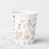 バレリーナス水彩赤面ピンク誕生日パーティー 紙コップ (右)