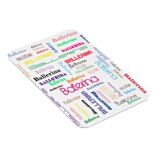 バレリーナタイポグラフィフレキシブルフォトマグネット マグネット (右側)