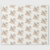 バレリーナダック水彩赤ちゃんシャワー ラッピングペーパー (フラット)