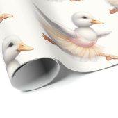 バレリーナダック水彩赤ちゃんシャワー ラッピングペーパー (ロールコーナー)