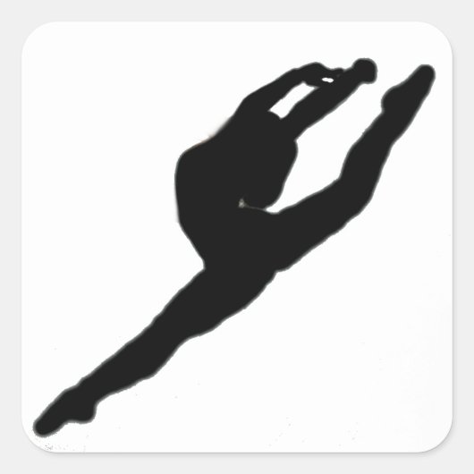 バレリーナダンサーステッカー スクエアシール (正面)