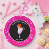 バレリーナダンサー「ハッピーバースデー」紙プレート ペーパープレート (パーティー)