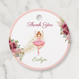 バレリーナダンサー|ピンクフローラバレエ誕生日 フェイバータグ