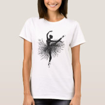 バレリーナダンスのシルエットTシャツ | バレエTシャツ