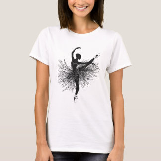 バレリーナダンスのシルエットTシャツ | バレエTシャツ Tシャツ