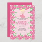 バレリーナダンス誕生日招待状 招待状 (正面/裏面)