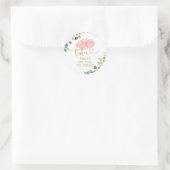 バレリーナツチュベイビーシャワーありがとうステッカー ラウンドシール (バッグ)