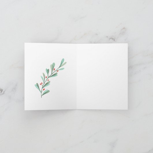 バレリーナツリーガールの最初のクリスマス シーズンカード (内部)