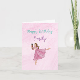 バレリーナナナクラッカー – 名前をカスタムする誕生日 カード
