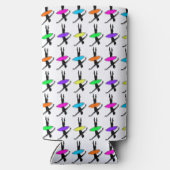 バレリーナネオンバレエダンサーのダンスバースデーパーティー スリム缶クーラー (裏面)