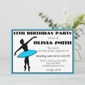 バレリーナネオンバレエダンサーのダンスバースデーパーティー 招待状 (スタンド正面)