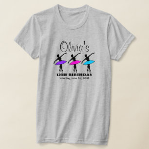 バレリーナネオンバレエダンサーのダンスバースデーパーティー Tシャツ